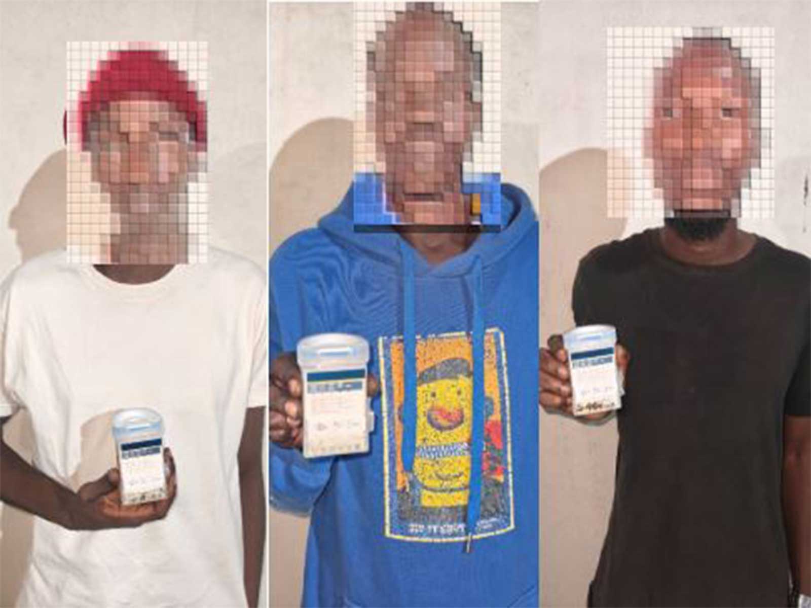 Three overstaying South Sudanese nationals test positive for cannabis in Hyderabad's Rajendra Nagar (Photo/HyderabadPolice)