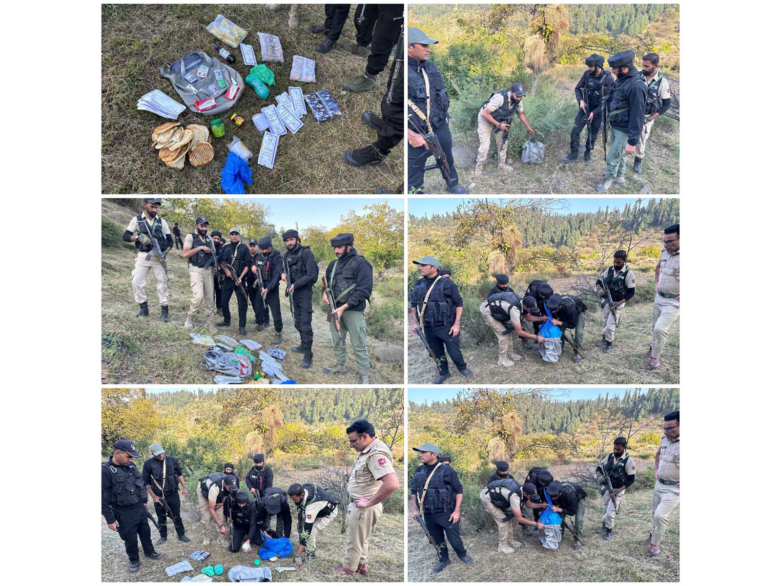 Budgam Police recover bag containing medicines, eatables near encounter site (Photo: J-K Police)