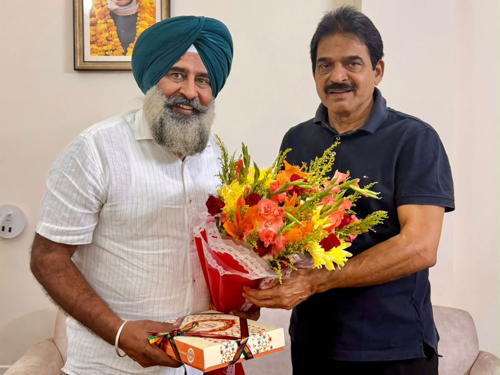 Congress General Secretary KC Venugopal meets PCC president Pargat Singh (Photo/@kcvenugopalmp)