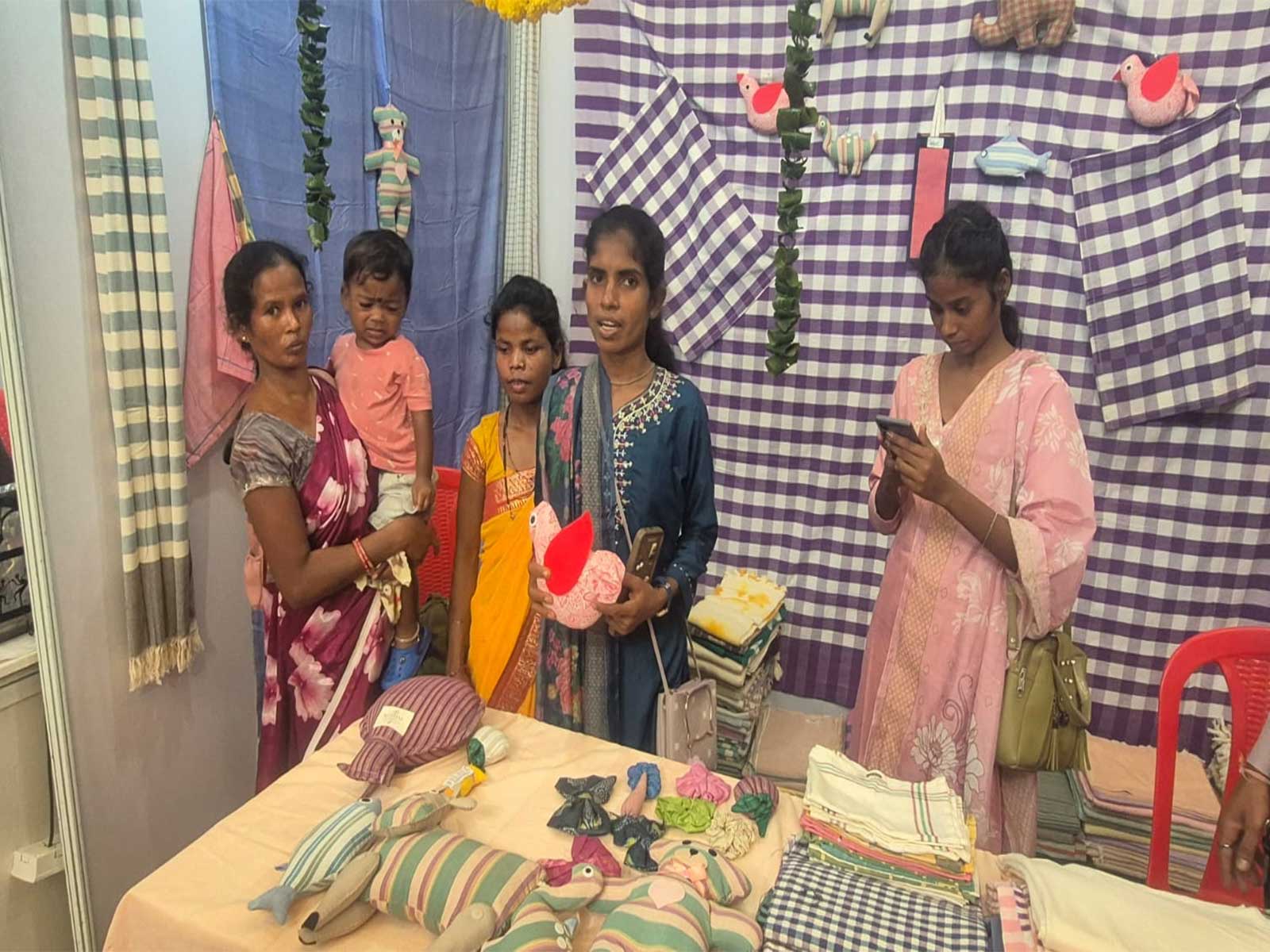 PVTG women participate in training to make soft toys from waste fabric in Chhattisgarh (Photo/ANI)