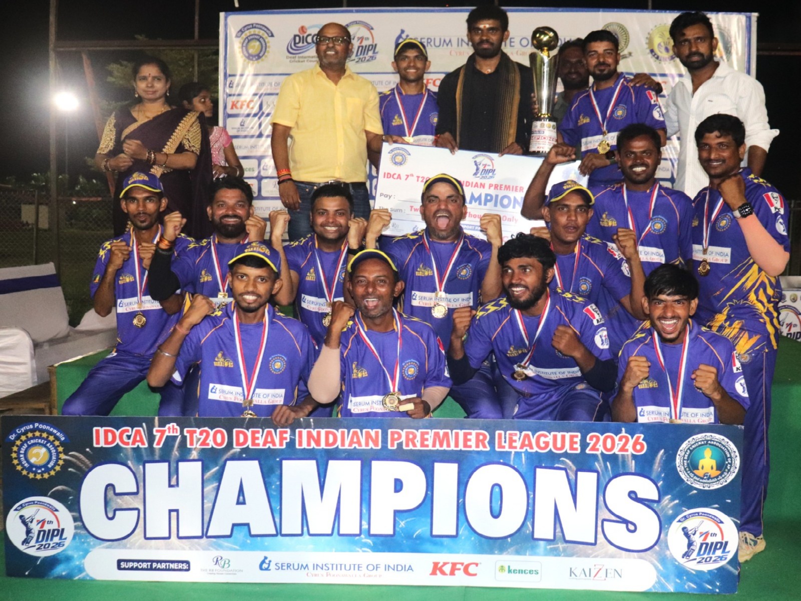Deaf Kolkata Warriors crowned champions of IDCA 7th T20 Deaf Indian Premier League. (Photo/IDCA)