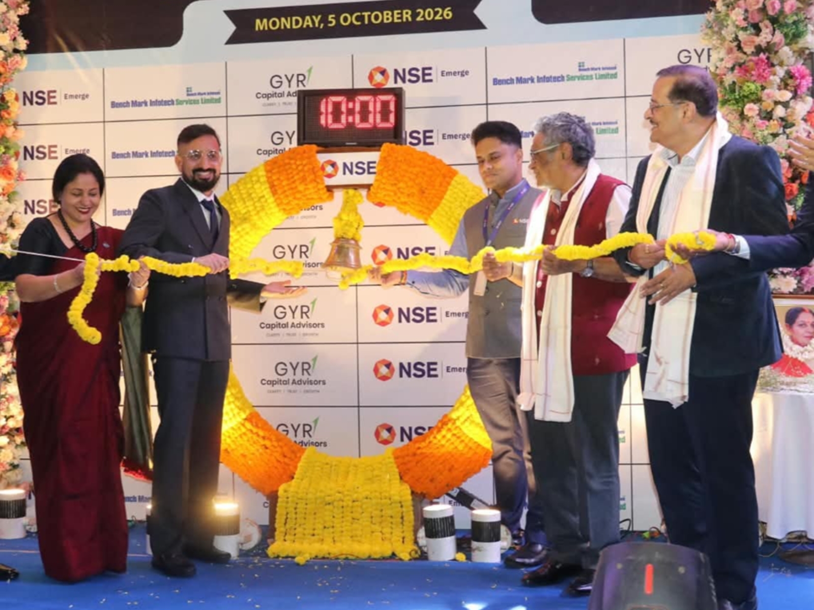 Leading provider of IT integrated network solutions Bench Mark Infotech Services gets listed at NSE Emerge
