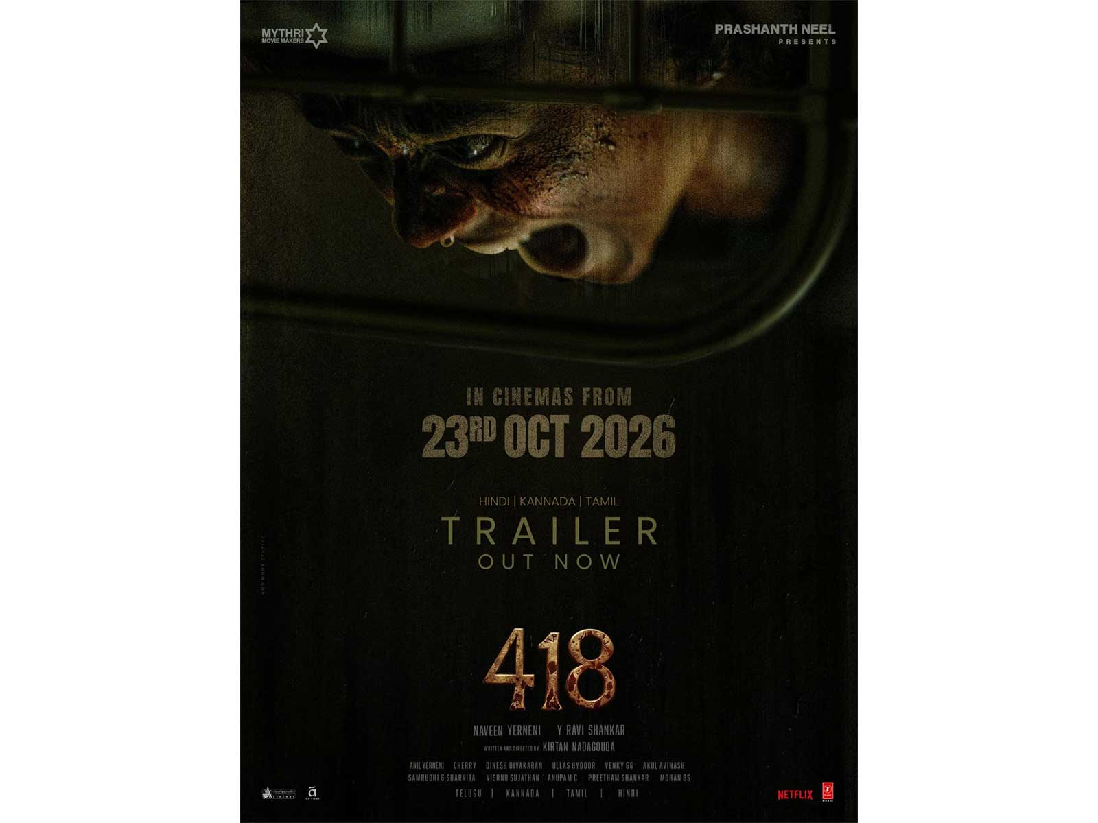 Prashanth Neel Presents ‘418’ Hindi Trailer; Horror Thriller to Release Pan India on October 23
