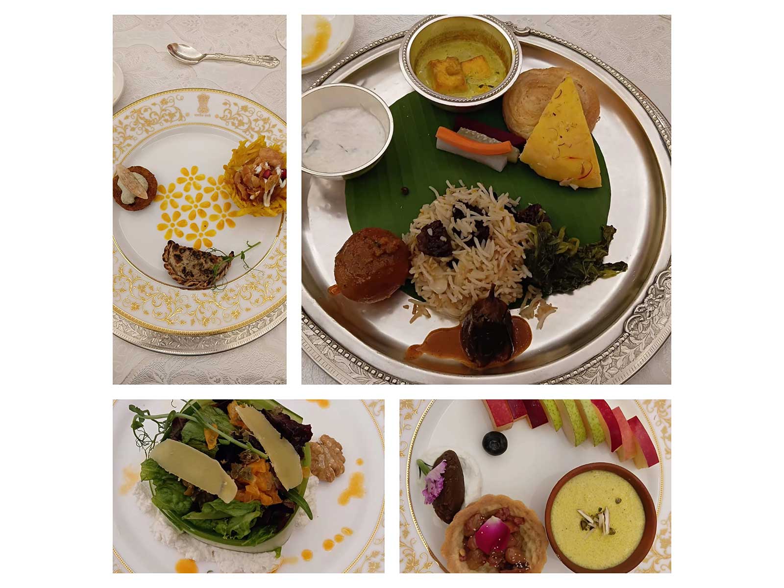 Meals served during President Murmu’s Dinner for Swiss President (Image source: President House)