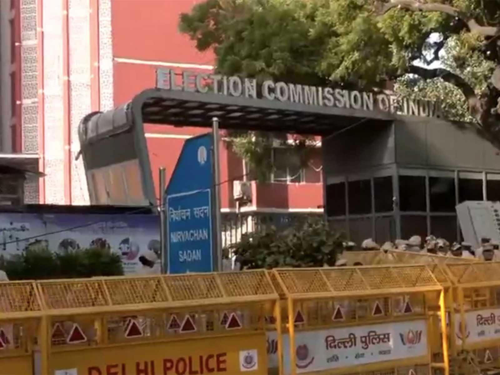 High Security outside Election Commission (Photo/ANI)