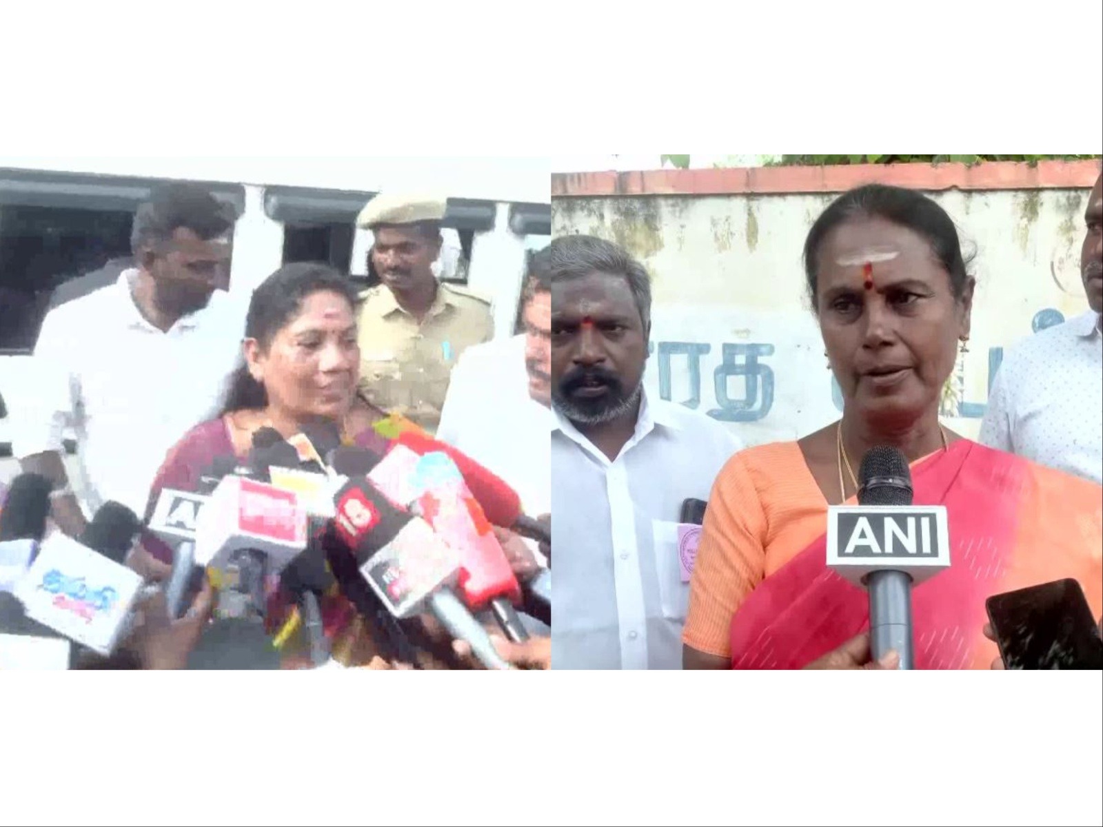 TVK candidate P Sathyabama and AIADMK candidate Bhanumathi (Photo/ANI)