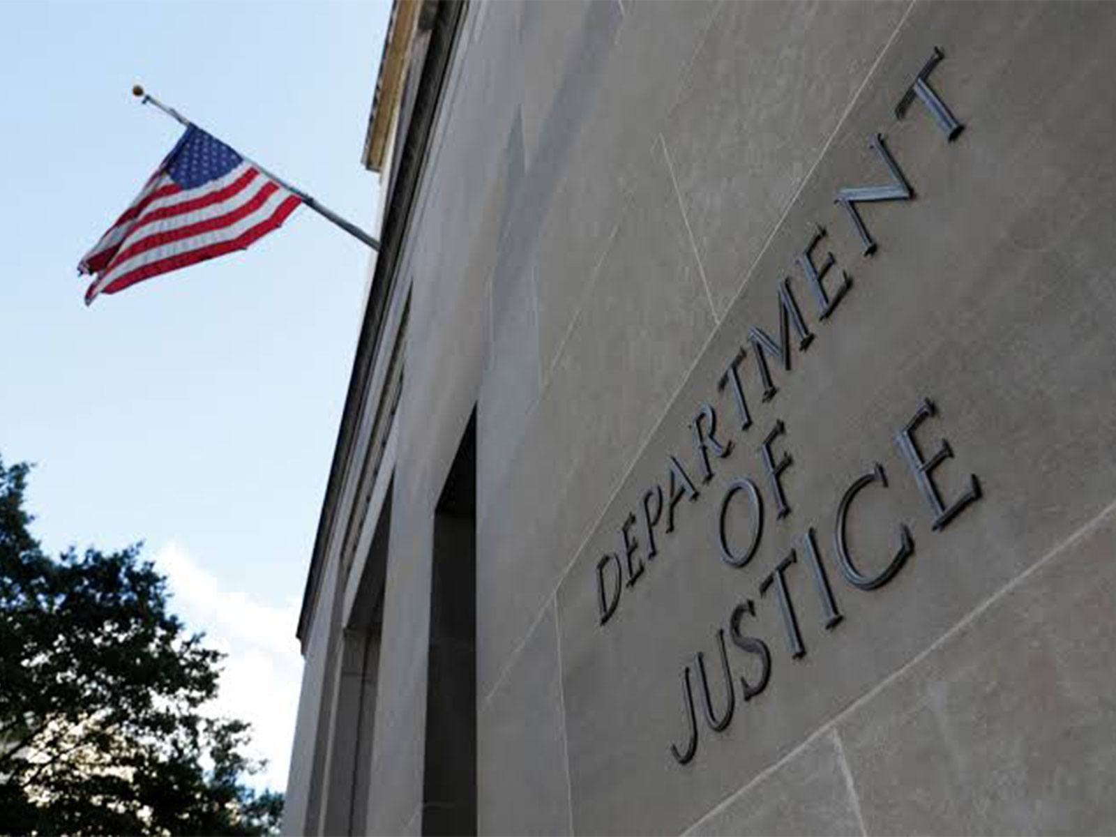 Signage is seen at the United States Department of Justice headquarters in Washington, DC, US. (Photo/Reuters)