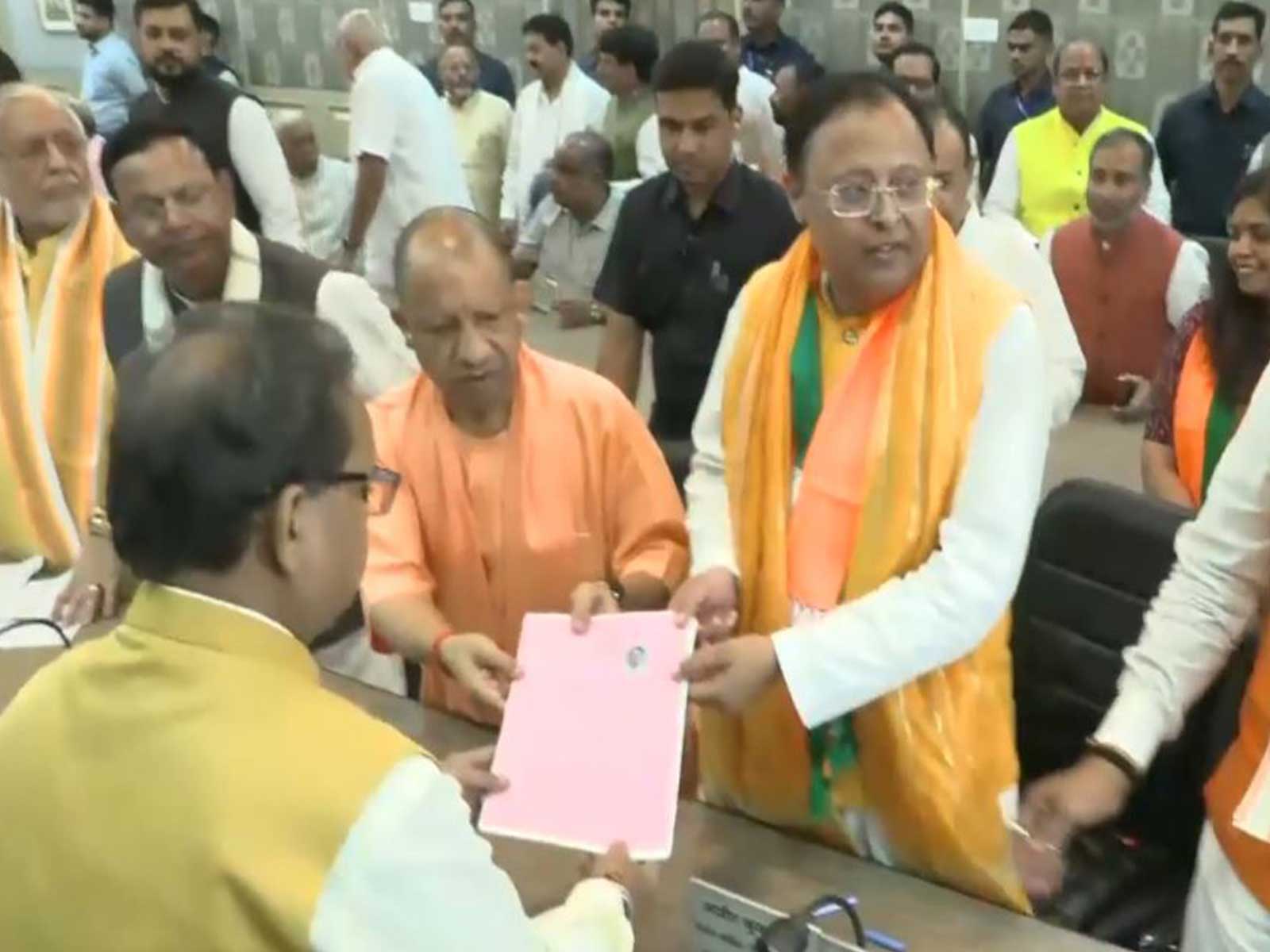 Candidates fielded by BJP for the upcoming Rajya Sabha elections filed their nomination papers (Photo/ANI)
