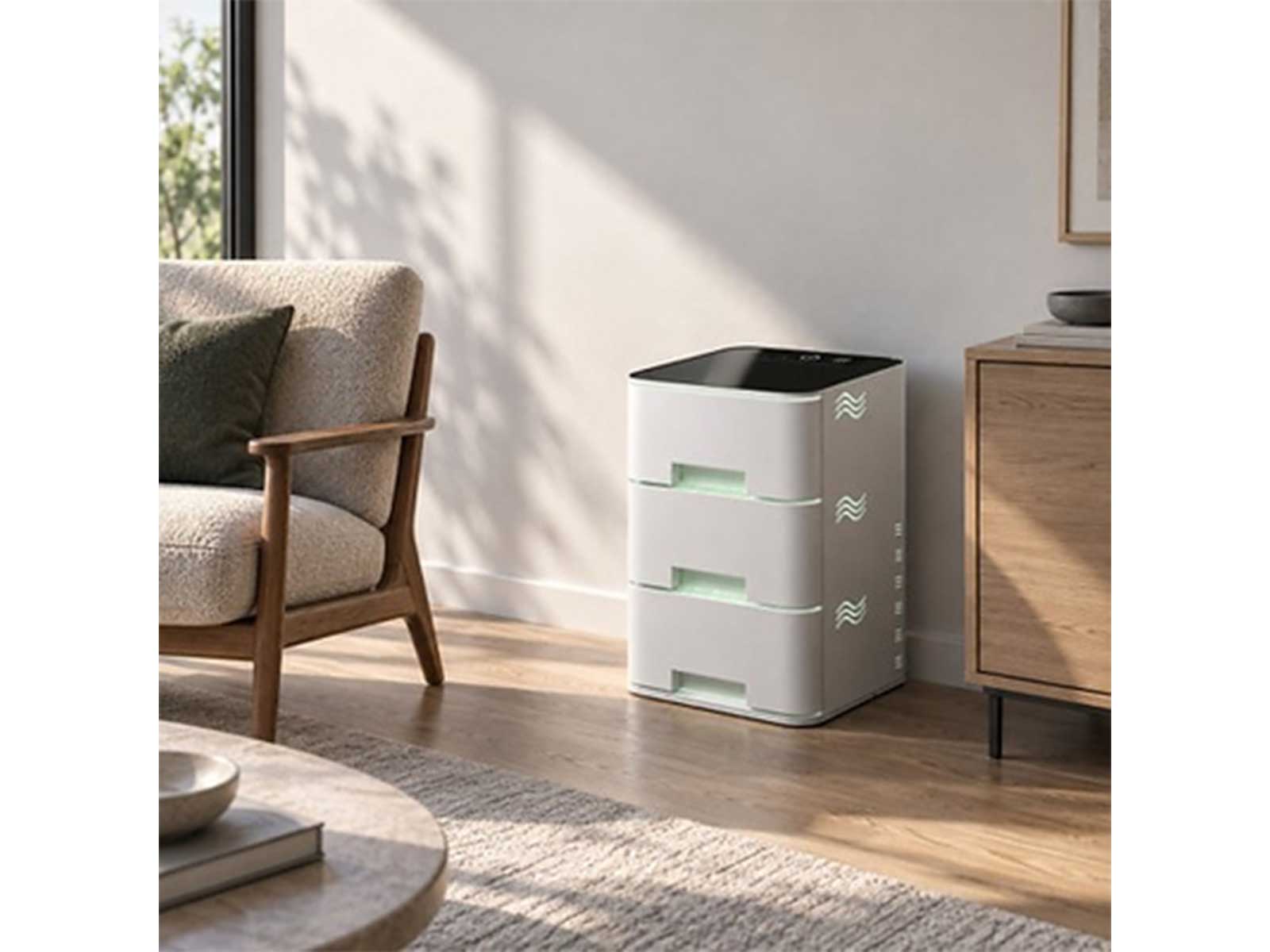 greenwaterHOME uses microalgae to capture CO2 and release fresh oxygen indoors.