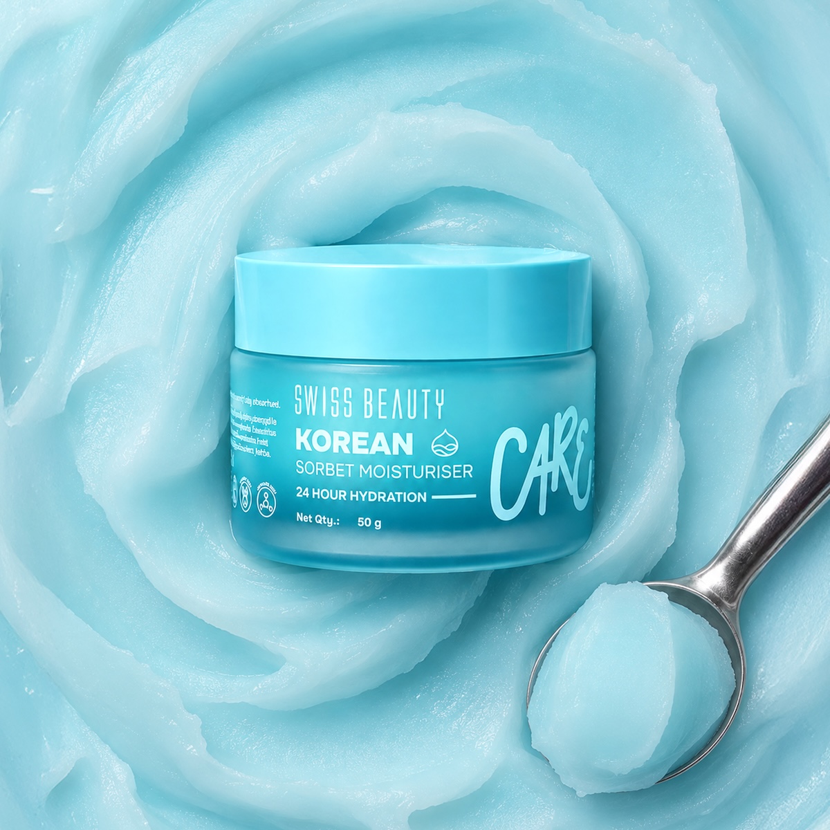 Swiss Beauty Care Korean Sorbet Moisturiser features a refreshing sorbet-like texture with 24-hour hydration