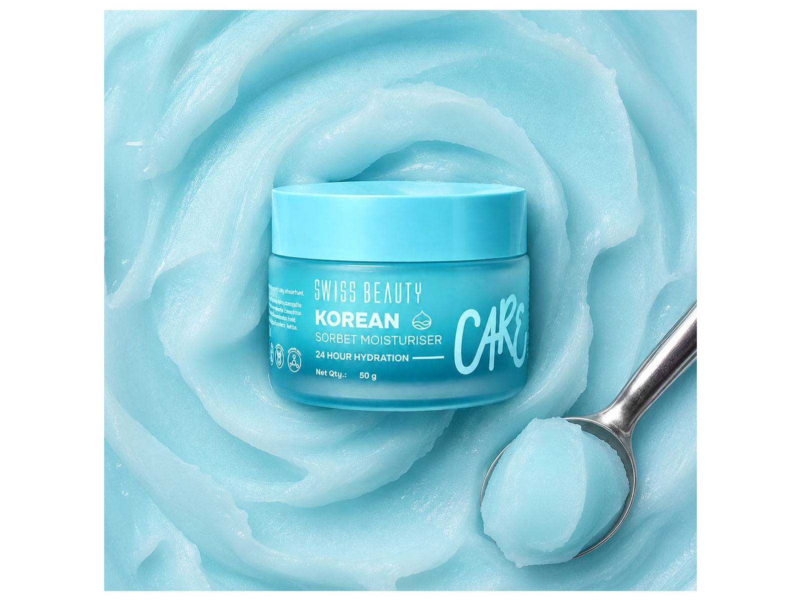 Swiss Beauty Care Korean Sorbet Moisturiser features a refreshing sorbet-like texture with 24-hour hydration