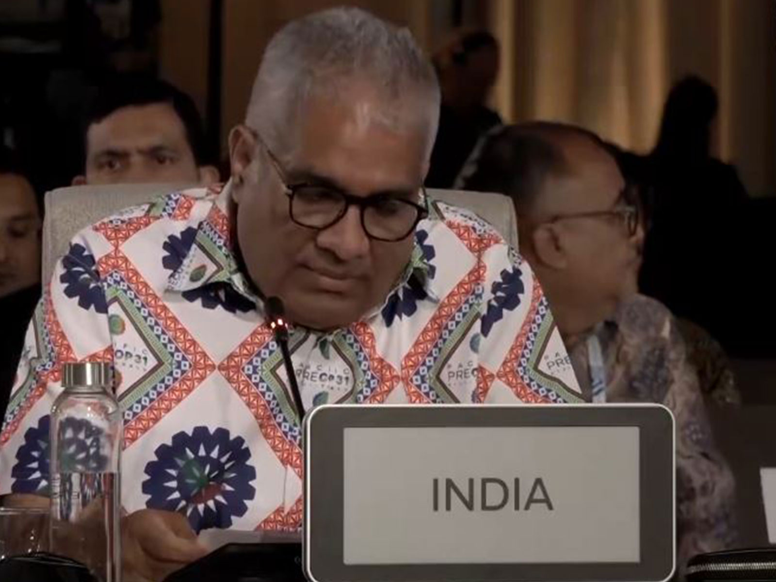  Union Environment, Forest and Climate Change Minister Bhupender Yadav addresses Pre-COP plenary in Fiji (Photo/ @byadavbjp)