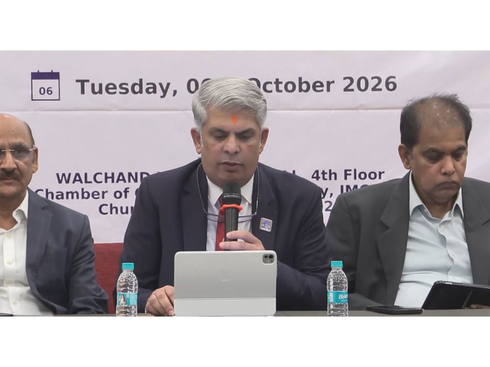 Board members and Directors of IBAI at a press conference at IMC Chambers in Mumbai (Photo/ANI)