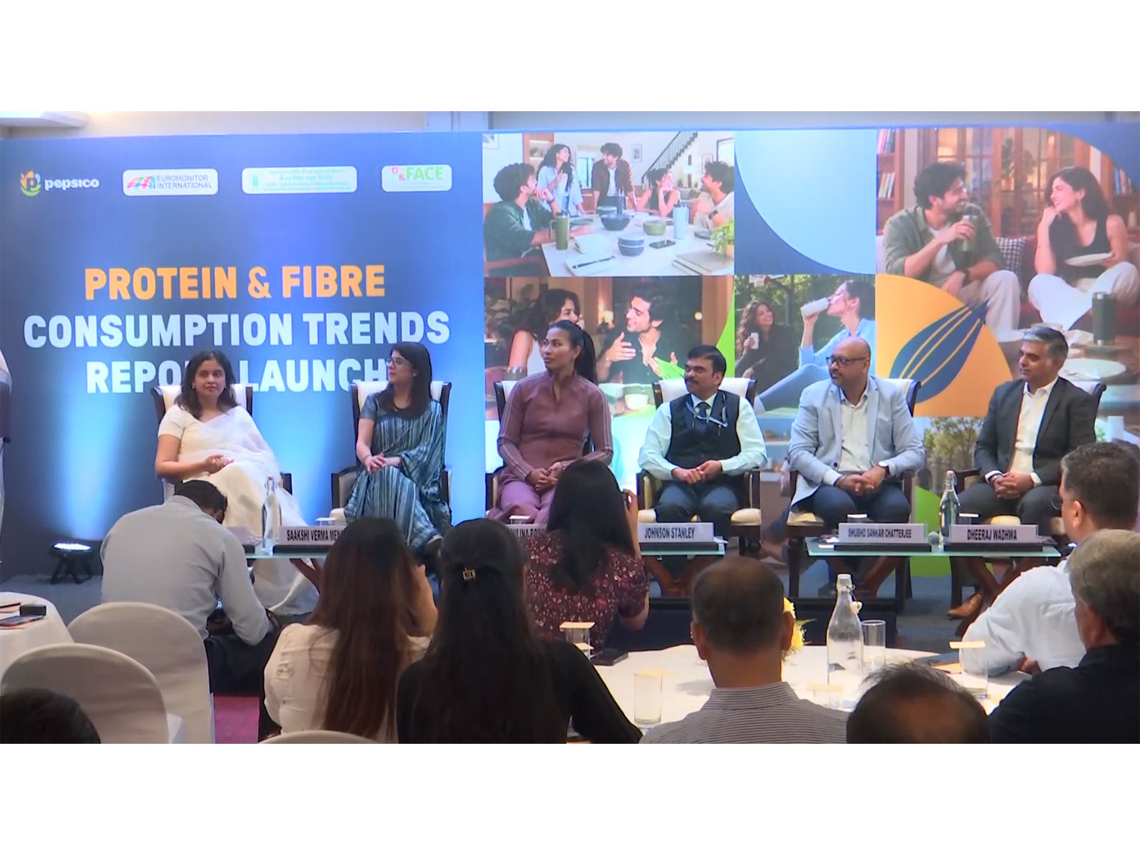 Boxer Lovlina Borgohain (centre) and other dignitaries at the event. (Photo: Euromonitor/Pepsico)