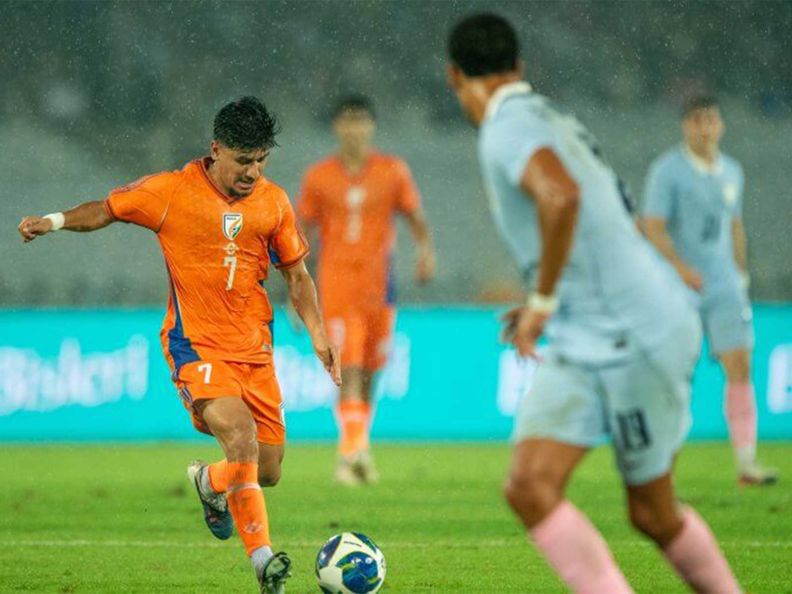 India and Uruguay in action. (Photo: AIFF Media)