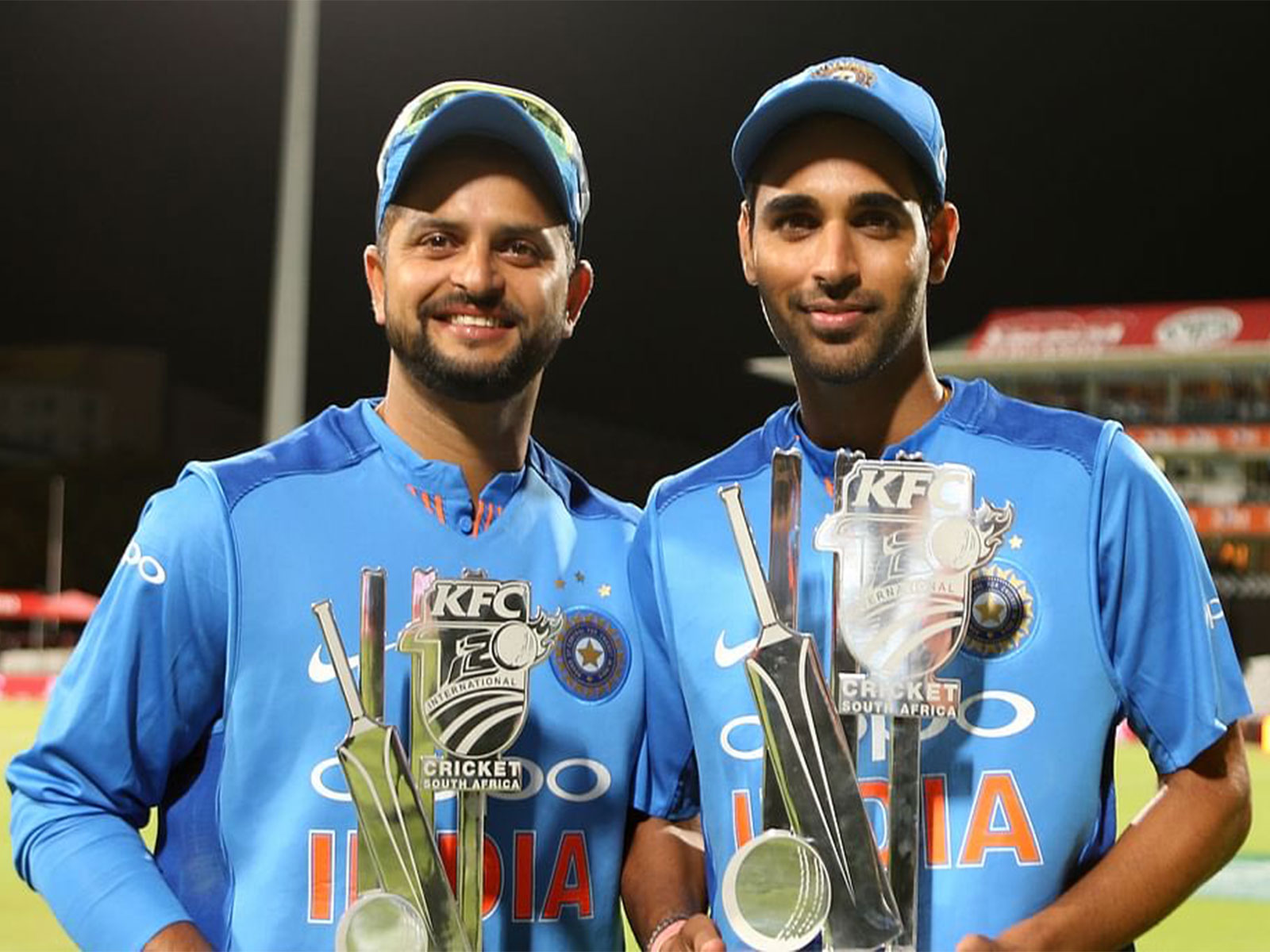Suresh Raina and  Bhuvneshwar Kumar. (Photo;X/@ImRaina)