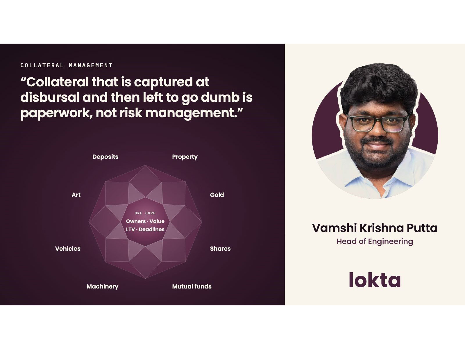 Named Head of Engineering, Vamshi brings experience inside a lending business to the module’s ongoing valuation and review capabilities.
