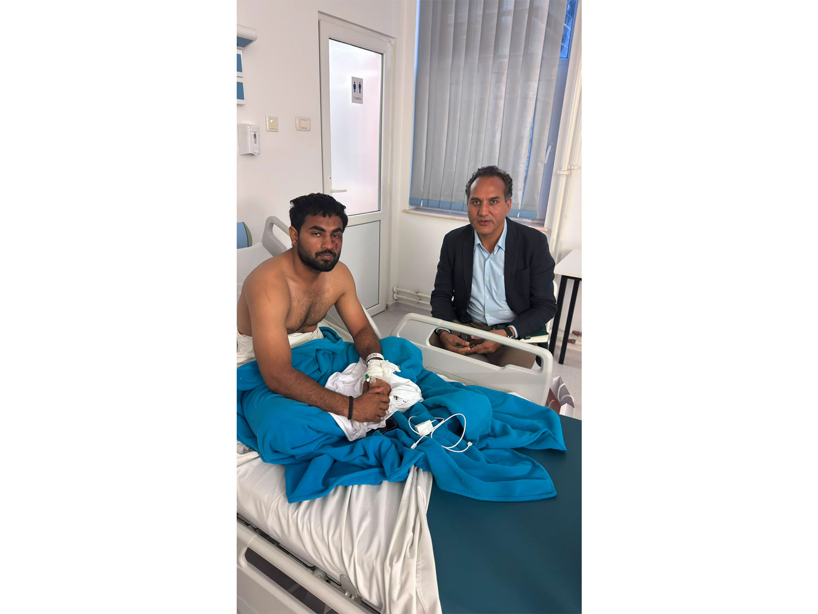 Embassy official in Romania meet Indians rescued from vessel attacked in Black Sea (Photo/X@eoiromania)