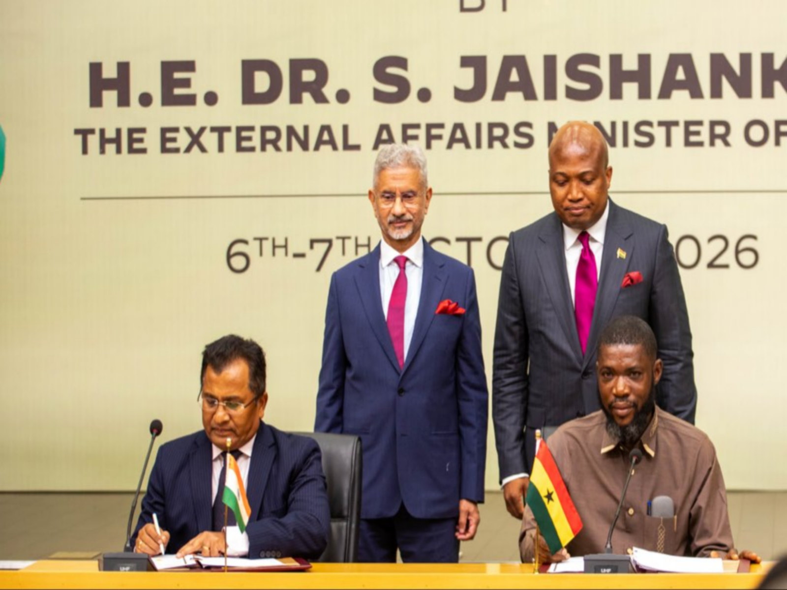   EAM Jaishankar and Ghana Foriegn Minister Sam Okudzeto Ablakwa witness exchange of MoU between the Indian Council of  (Photo/X/@DrSJaishankar)