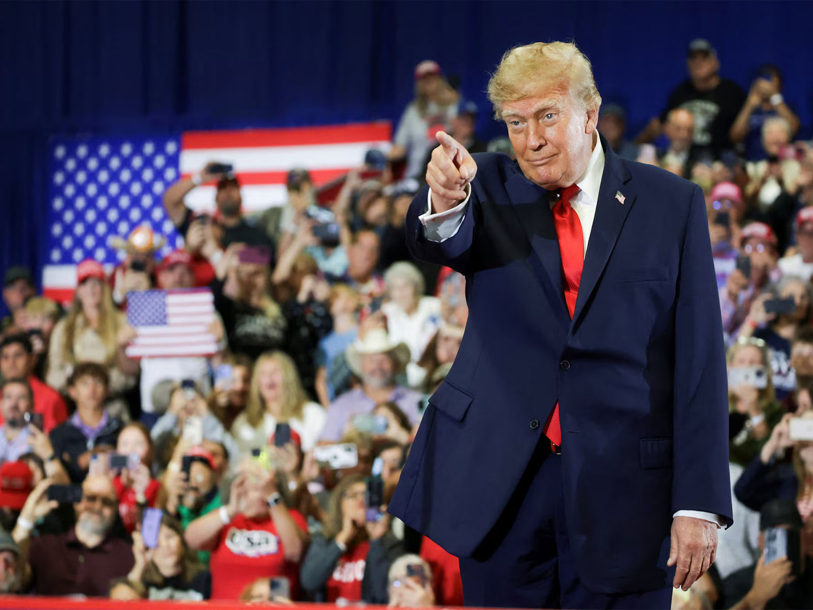United States President Donald Trump participates in a midterm election rally. (Photo/Reuters)