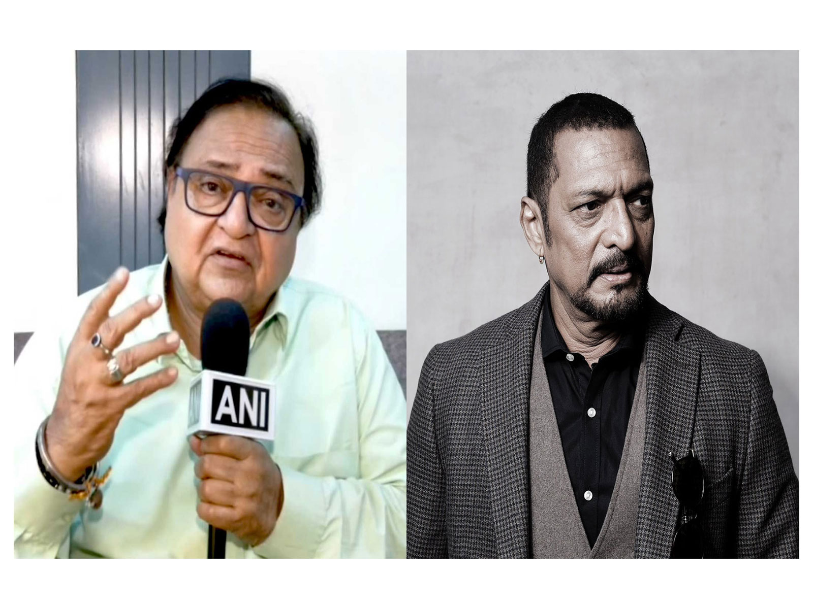 Rakesh Bedi (L) Nana Patekar (R) (Photos/ANI/@SDhawan25)