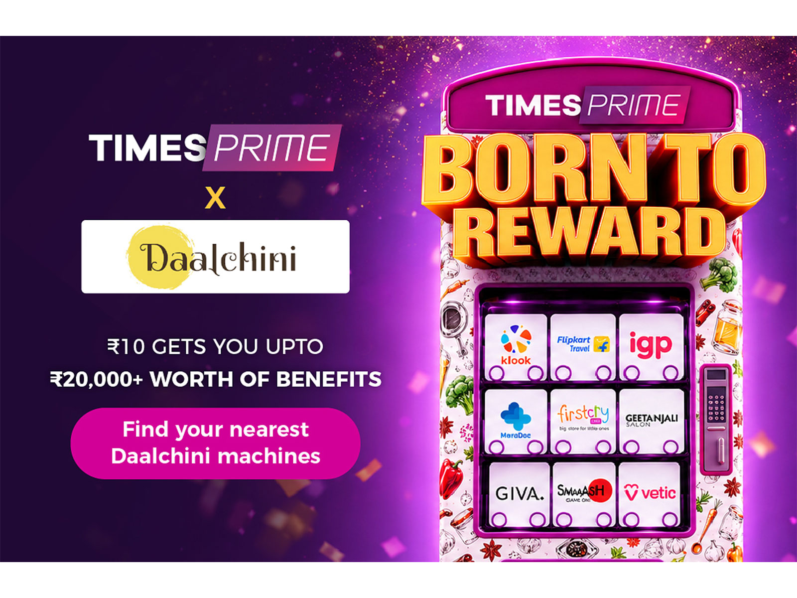 1,00,000 limited-edition ₹10 reward envelopes across 5,000 machines, each carrying benefits worth over ₹5,000