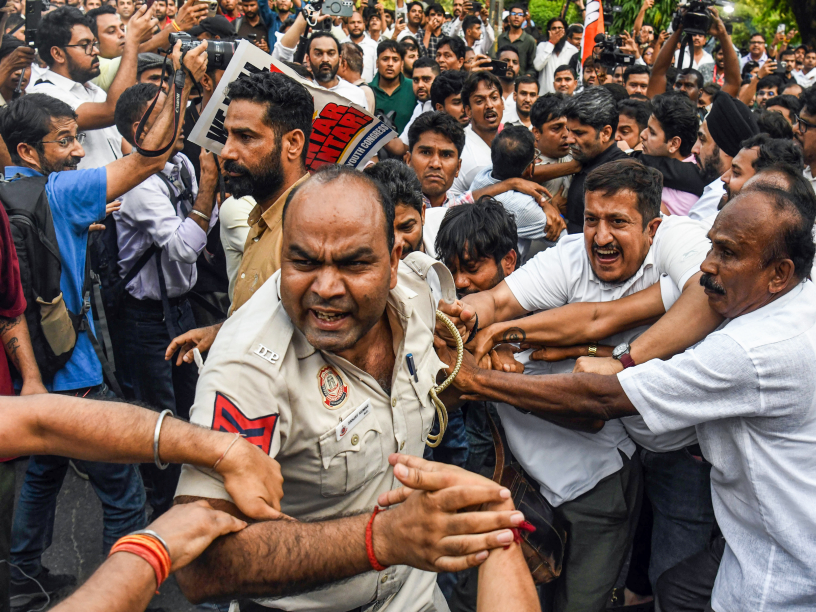 Scenes from Wednesday's protest by opposition parties (Photo/ANI)