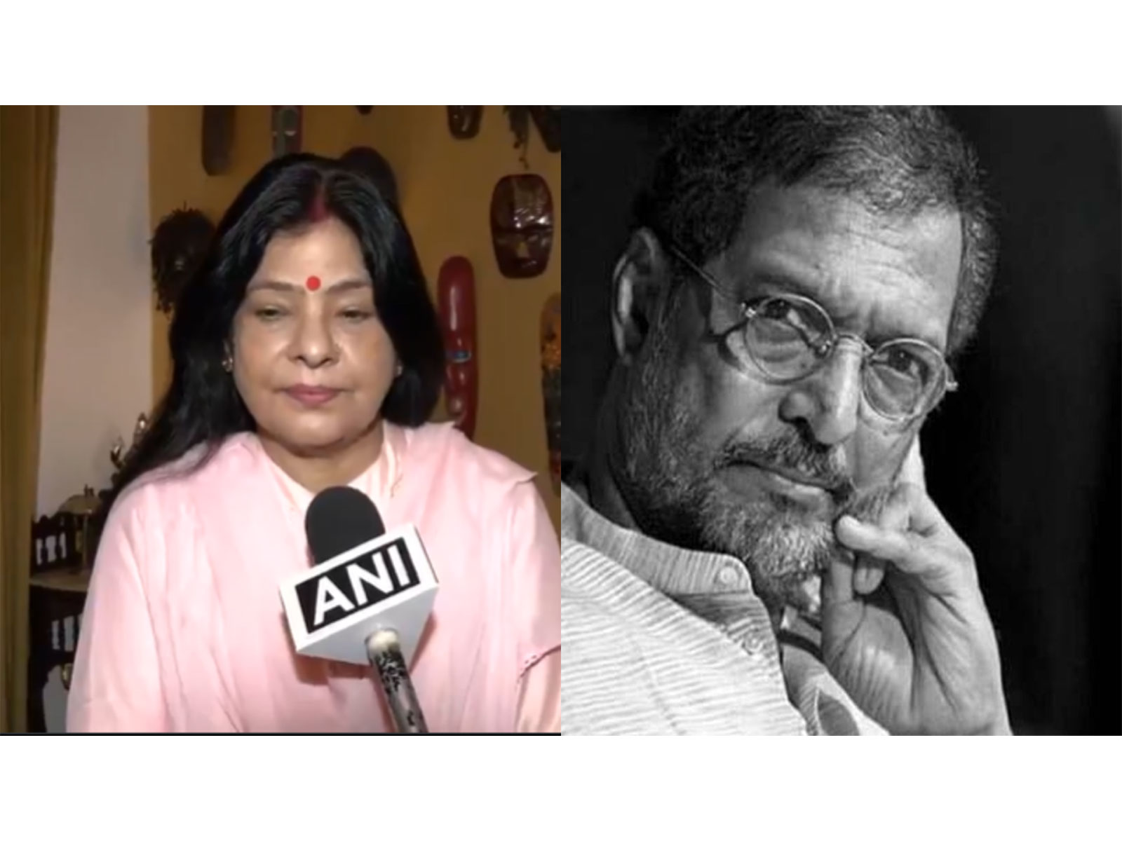  Singer Malini Awasthi (L) Nana Patekar (R) (Photos/ANI/@@Riteishd)