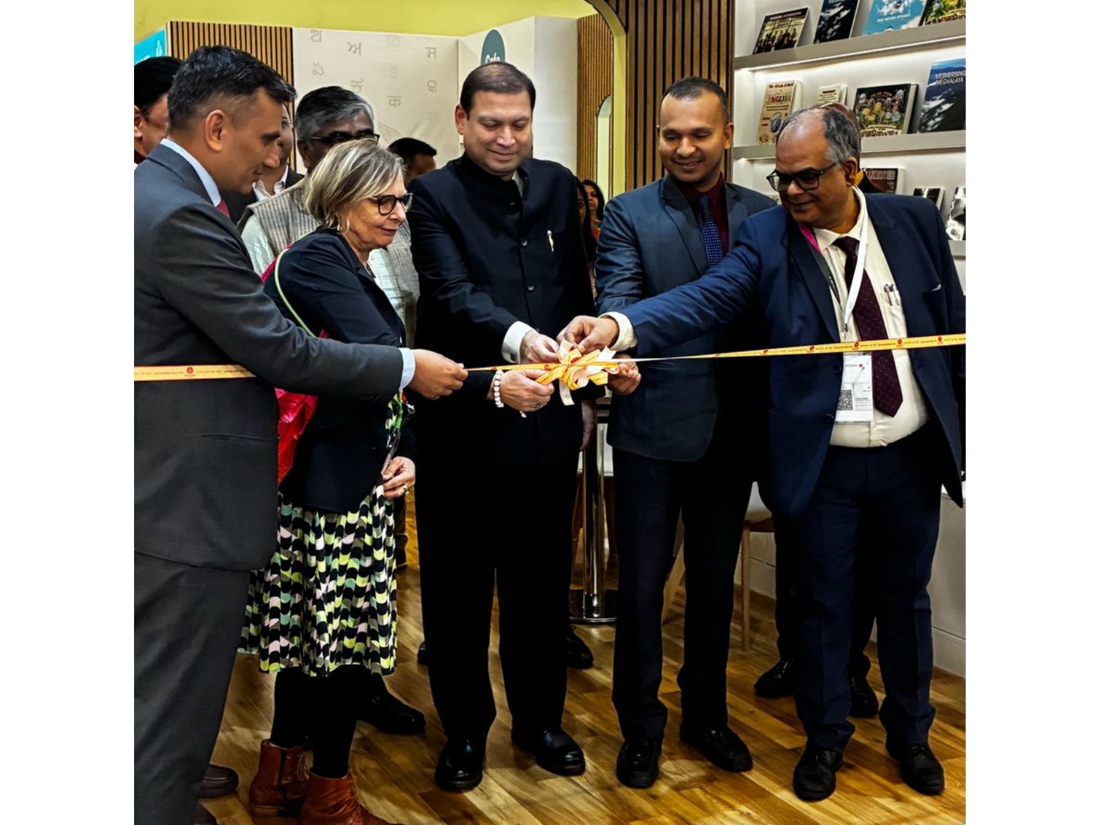 Sundeep Bhutoria inaugurates India National Stand at Frankfurt Book Fair 2026 with Deepak Bansal, Yuvraj Malik, Claudia Kaiser, Kumar Vikram, H K Mishra, Varun Gulati