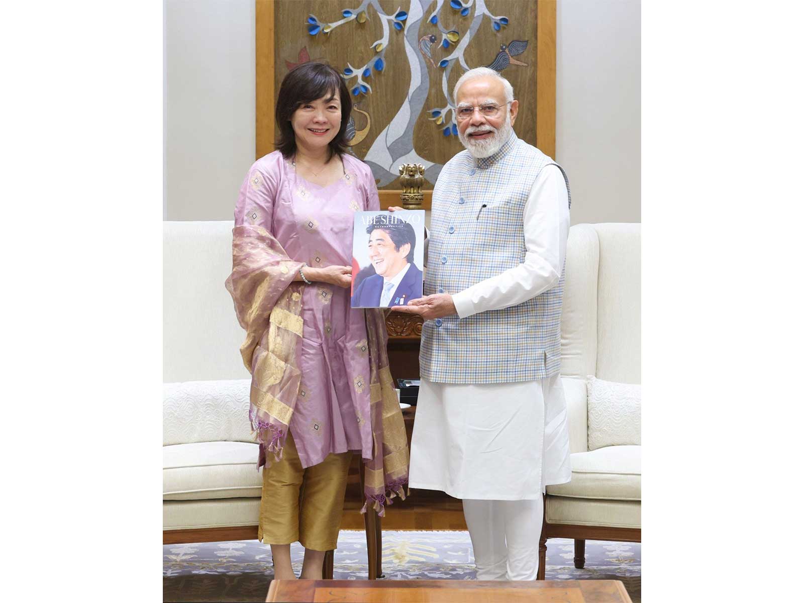 PM Modi meets ex-Japan PM Shinzo Abe’s wife (Photo/X@narendramodi)