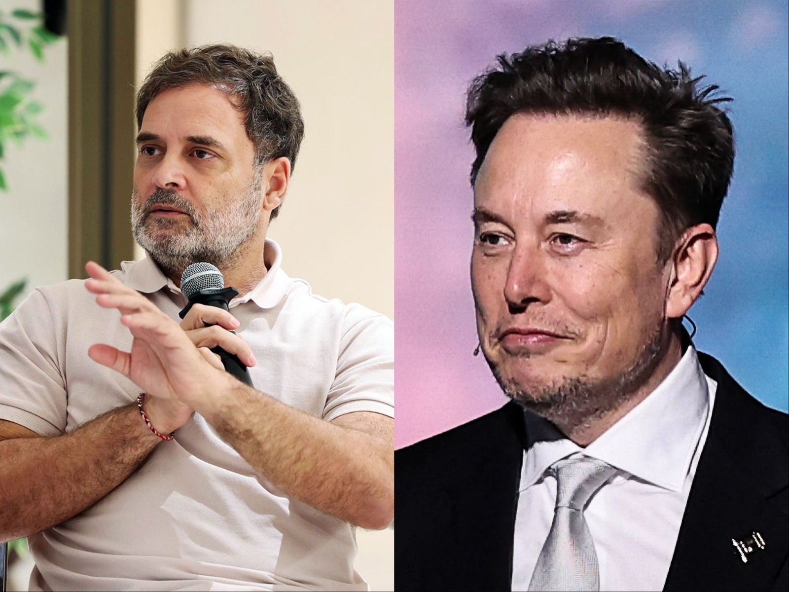 Congress leader Rahul Gandhi (File Photo/ANI); Tesla and SpaceX CEO Elon Musk (File Photo/Reuters)