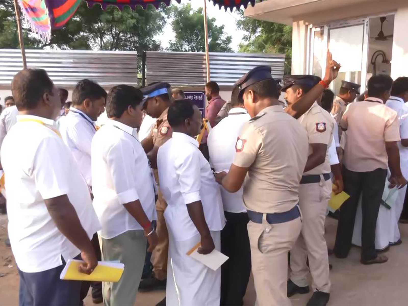 Visual from outside counting centre in Madurantankam (Photo/ANI)