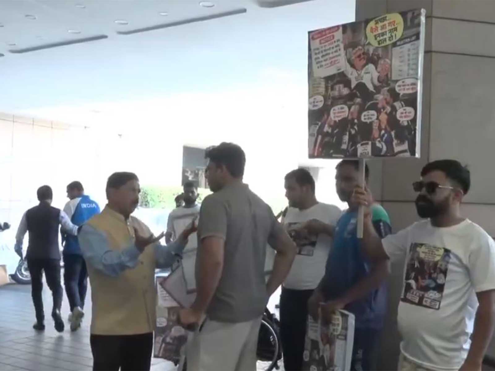 Para-shooters protest against PCI. (Photo/ANI)