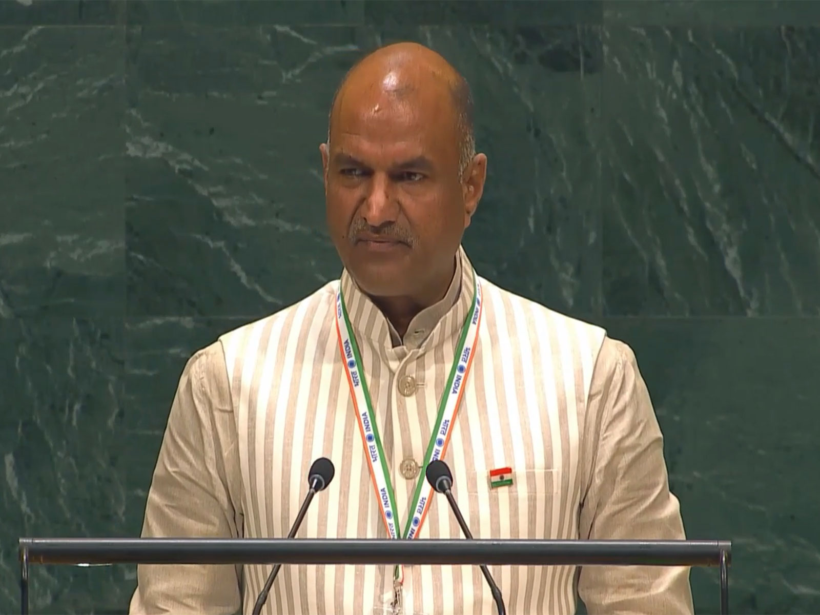 Member of Parliament CP Joshi at UNGA plenary on the revitalization of the work of the General Assembly (Photo/X/@IndiaUNNewYork)