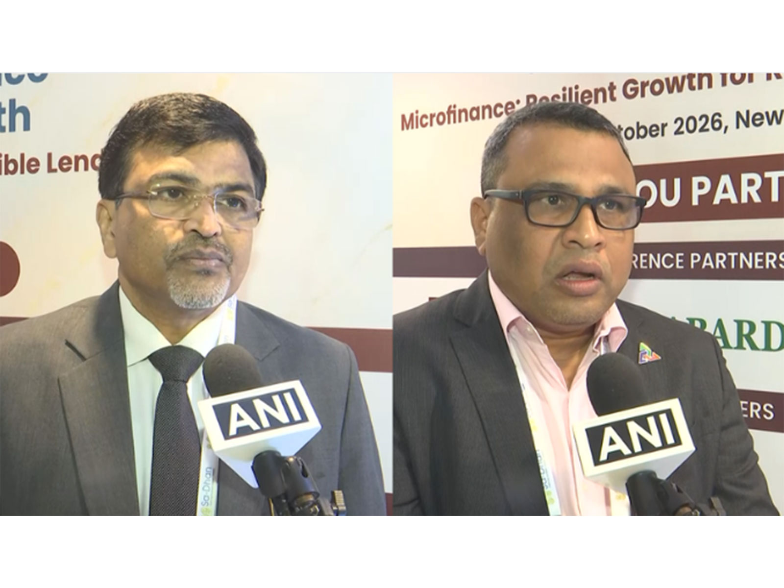 Jiji Mammen, CEO, Sa-Dhan and Subrat Sabyasachi Roy, Head Strategy Annapurna Finance Pvt Ltd (Photo/ANI)