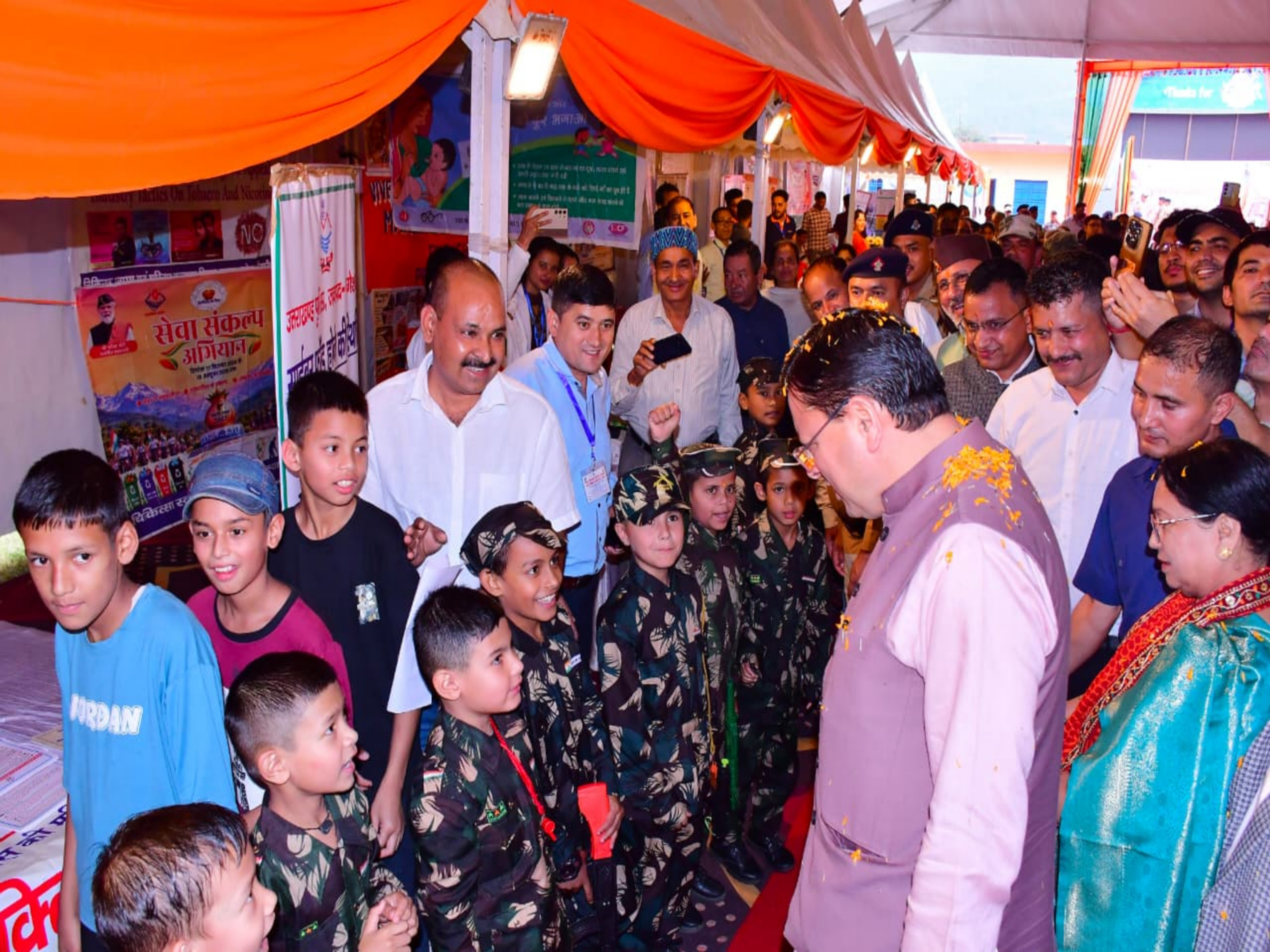 CM Dhami interacts with children (Photo/X/@pushkardhami)