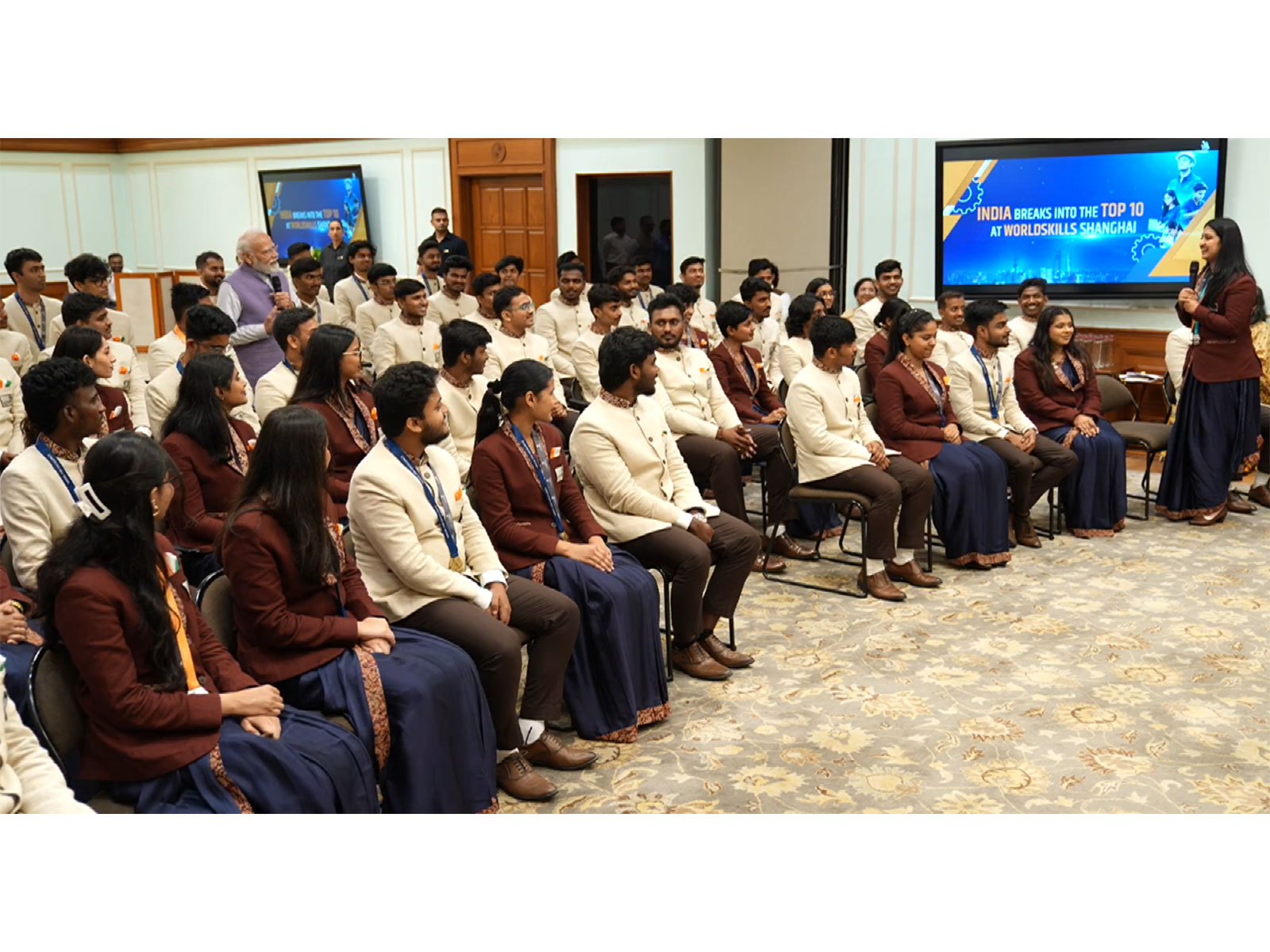 PM interacts with team India representatives at WorldSkills competition (Photo/@narendramodi)