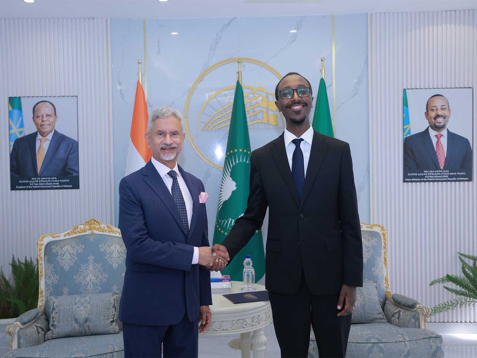 External Affairs Minister S Jaishankar on Friday held wide-ranging discussions with his Ethiopian counterpart, Foreign Minister Gedion Timothewos Hessebon (Photo/X@DrSJaishankar)