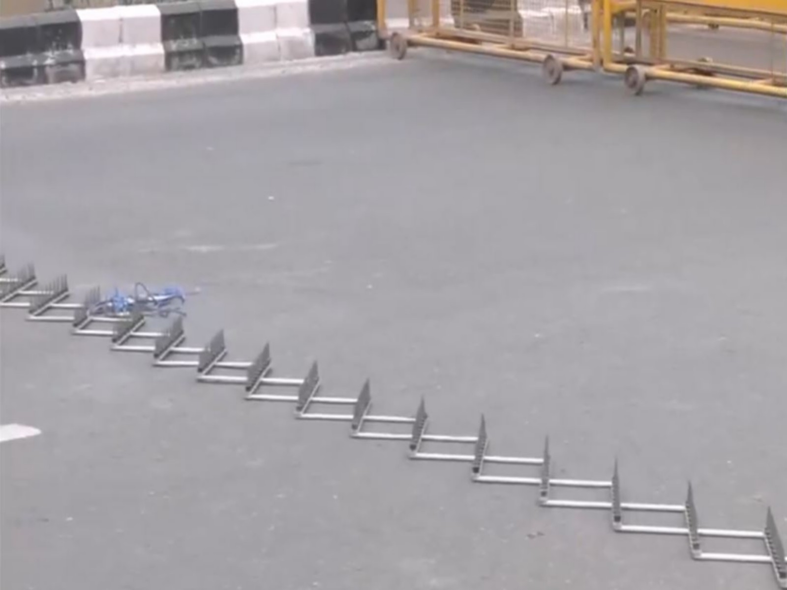 Spike strips installed around Mohan Estate area ahead of CJP protest (Photo/ANI)