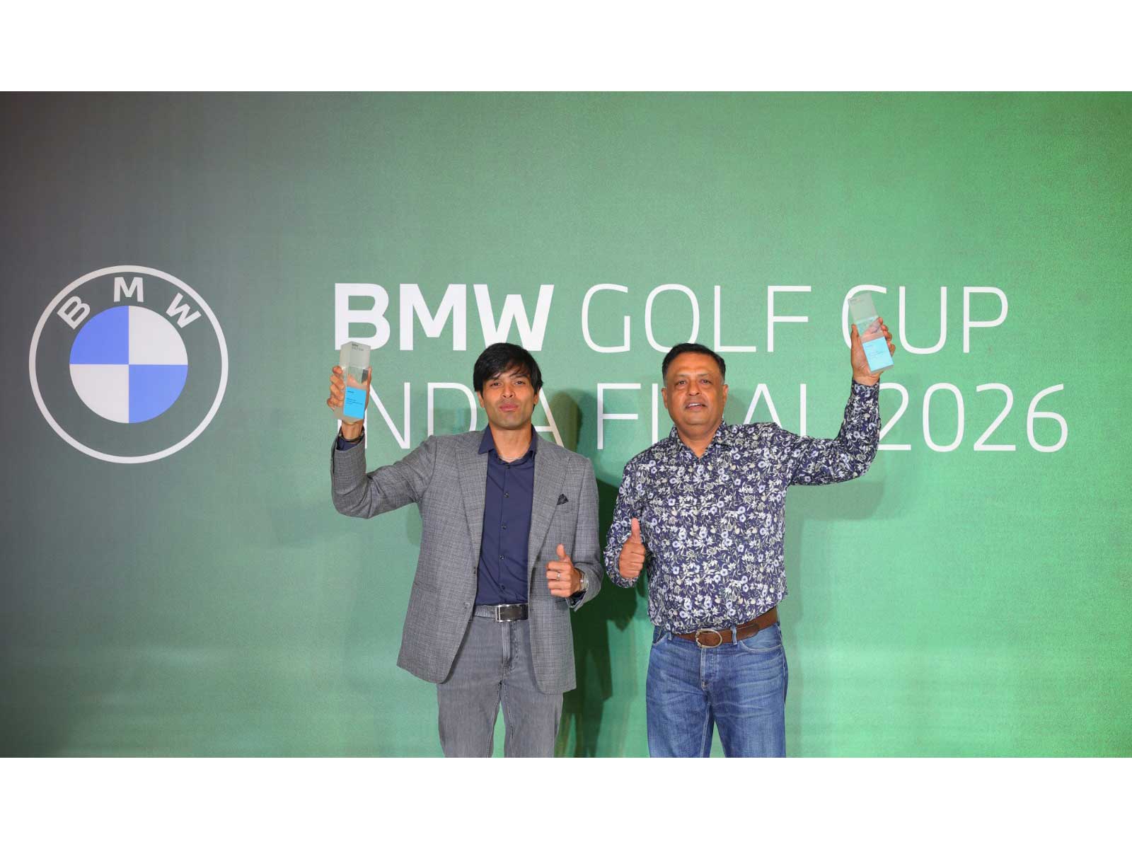Winners of BMW Golf Cup 2026 Anish Bhujle - Category A (L) and Vikas Mahajan - Category B. (Photo: BMW Golf Cup)