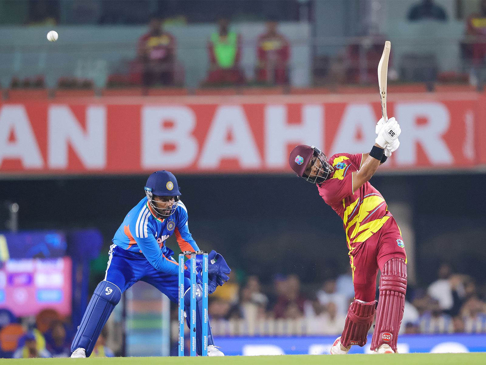 West Indies skipper Shai Hope plays a shot during the 2nd T20I against India (Photo/ANI)