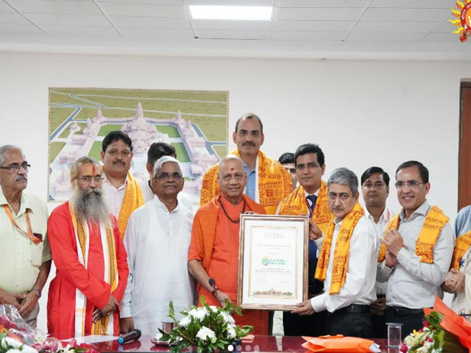 ‘Eat Right Place of Worship’ certification handed over by FSSAI CEO Rajit Punhan (Photo/Instagram/FSSAI)