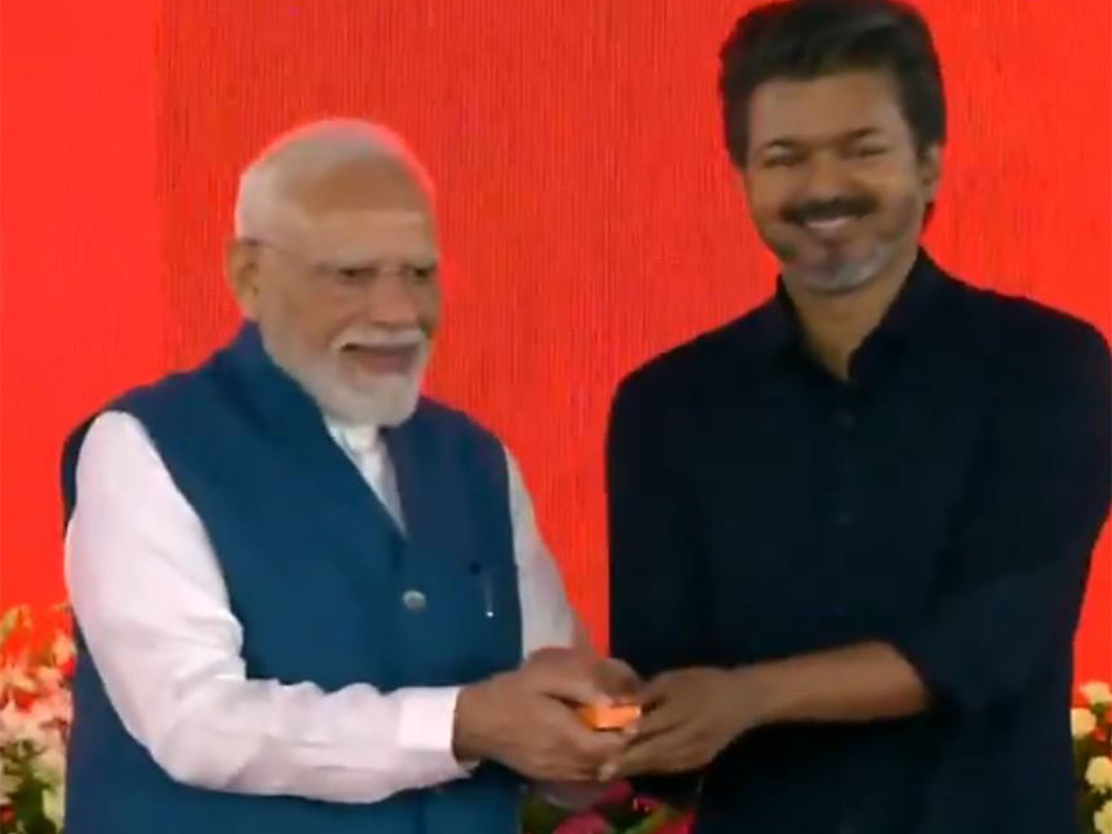 PM Modi launches development projects worth Rs 13,000 cr in Chennai alongside CM C. Joseph Vijay (Photo/DD news)