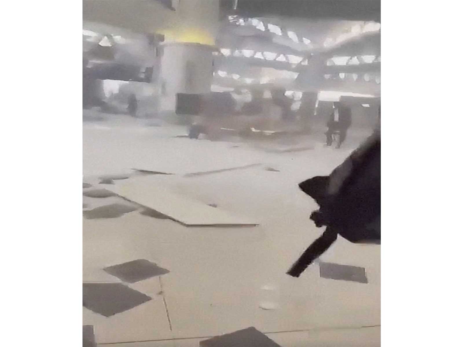 Debris inside the King Khalid Airport after Yemens Houthis said they attacked the airport in Riyadh (Photo/Reuters)