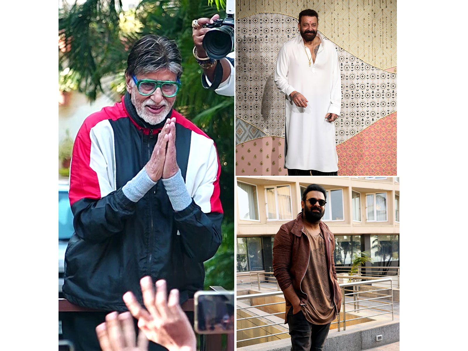 Amitabh Bachchan, Sanjay Dutt and Prabhas (Photo/ANI)