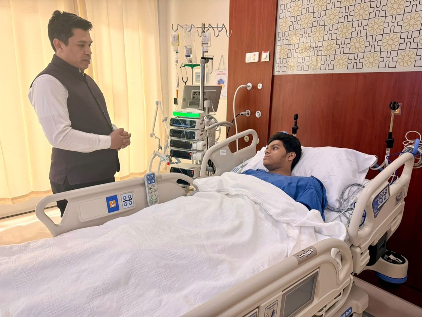 Embassy officials visit Indian national injured in Riyadh airport attack at hospital (Photo/X@IndianEmbRiyadh)