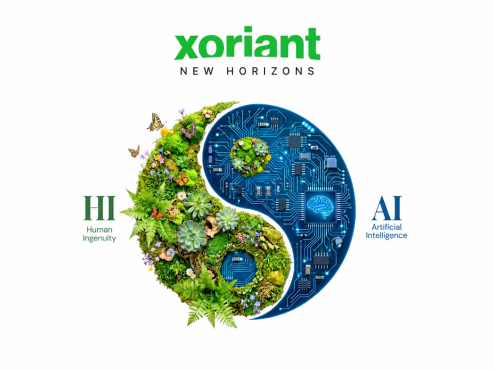Xoriant's transformation into a human-centric AI company under its new brand identity, New Horizons, driven by Human Ingenuity (HI/AI)