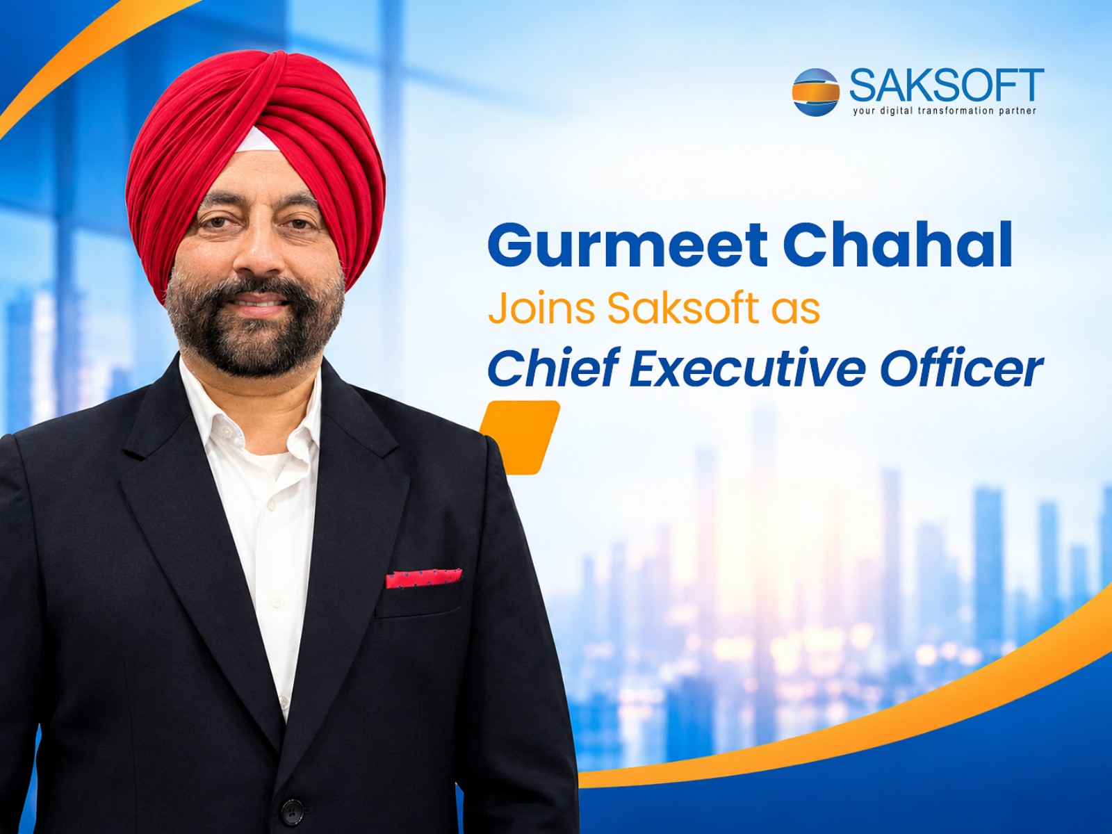 Gurmeet Chahal Joins Saksoft as Chief Executive Officer
