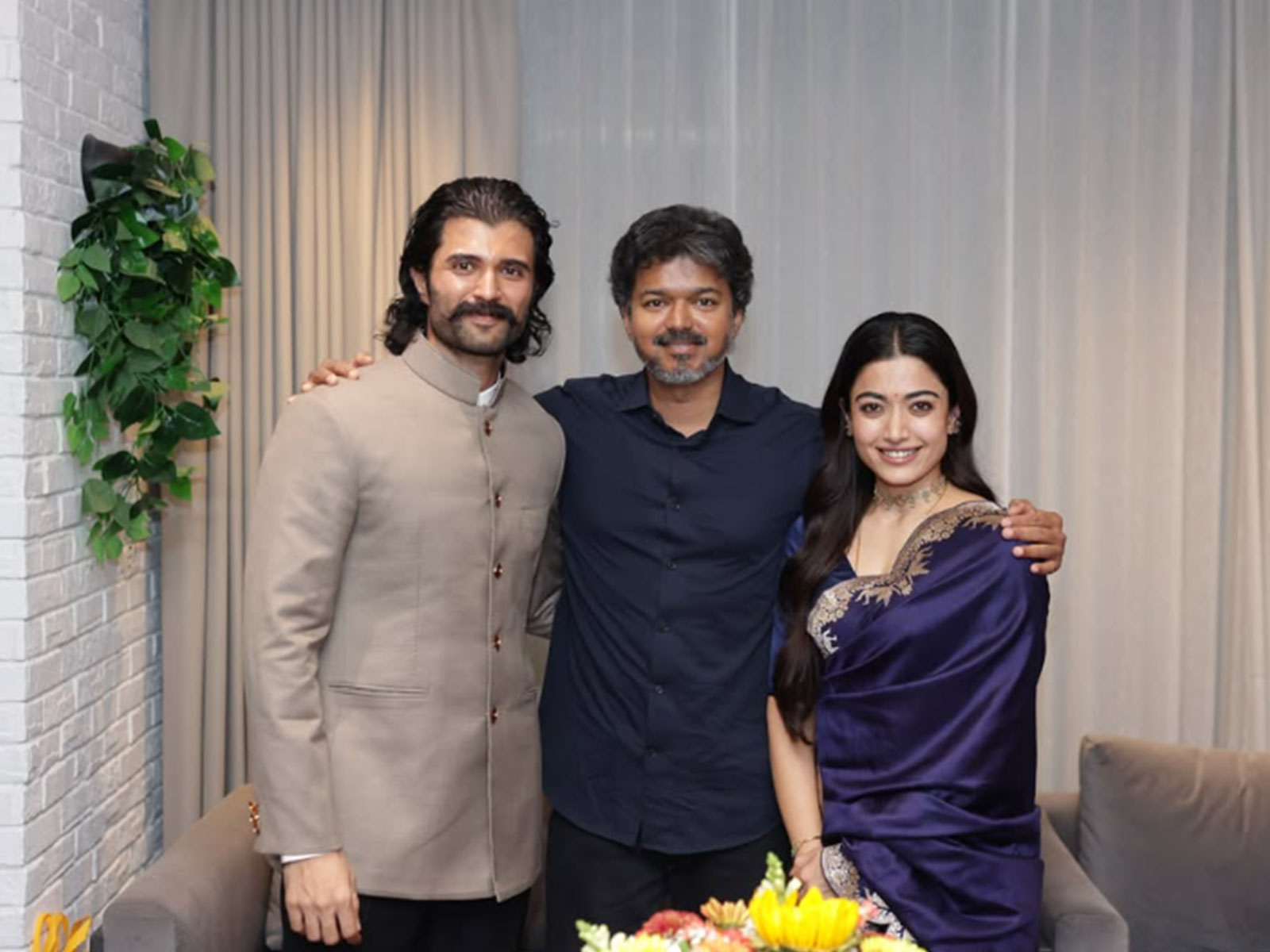Vijay Deverakonda, Tamil Nadu Chief Minister Joseph Vijay, Rashmika Mandanna (Photo/ANI)