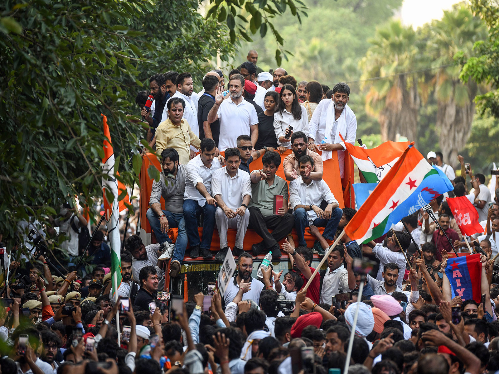 INDIA bloc leaders marched towards the Supreme Court on Monday (File photo/ANI)